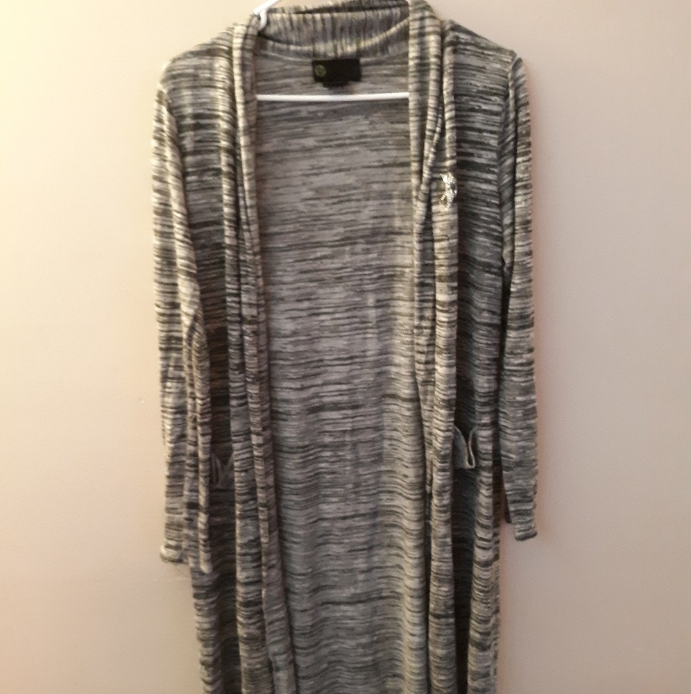 Grey and White Cardigan